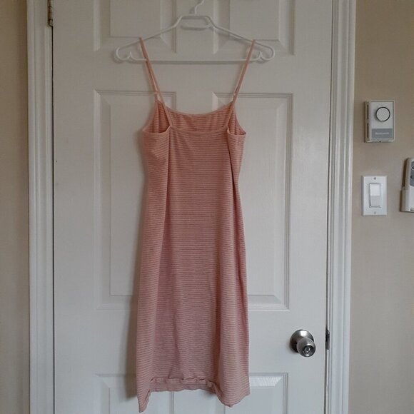 GAP Body Women's Small Vintage Y2K Pink White Stripe Spaghetti Strap Cami Dress - Picture 3 of 16